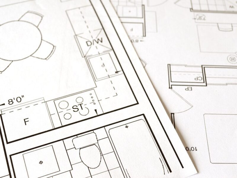 Bouwtekening met de plattegrond van een woning